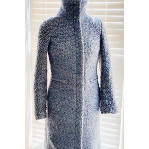 H&M Sherpa midi zip down high neck jacket coat